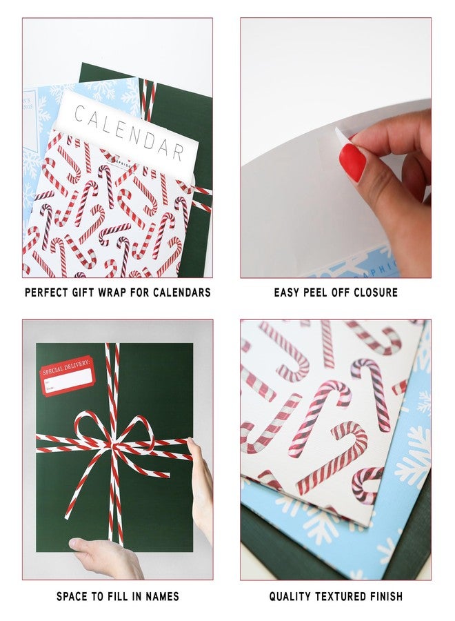 جرافيك أغطية تقويم العطلات من جرافيك، مجموعة من 3 قطع، غلاف هدايا عيد الميلاد يناسب التقاويم الشهرية الجدارية القياسية مقاس 12 بوصة × 12 بوصة، غطاء تقويم واقٍ مزخرف، ظرف قابل للتقشير واللصق، 12.5 بوصة × 12.5 بوصة - Image 3